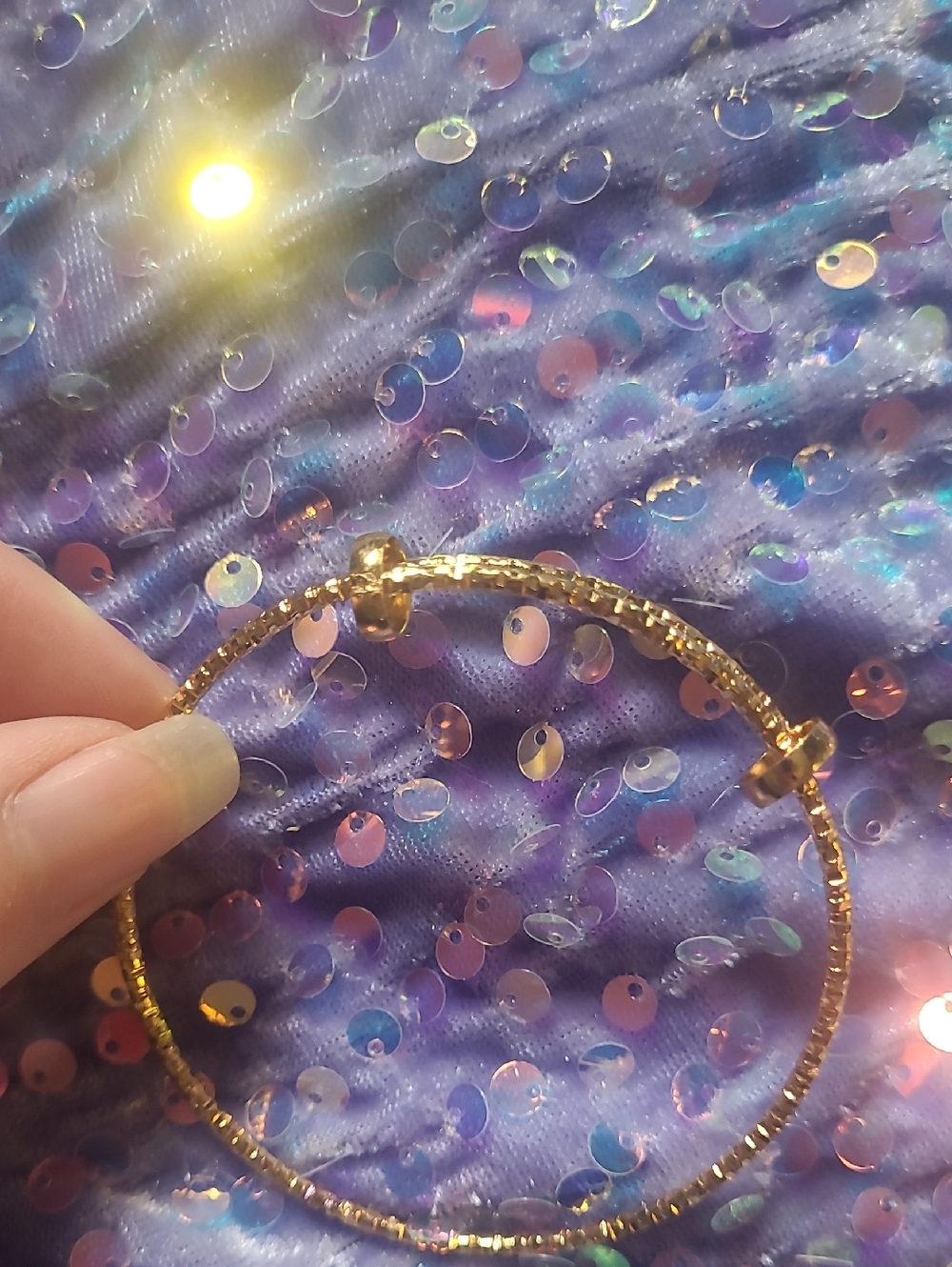 Gold Beaded Bangle Bracelet - Women's Jewelry